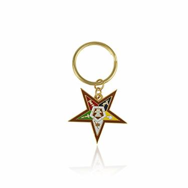 Imagem de Chaveiro Order of the Eastern Star, Dourado, azul, verde, amarelo, vermelho, branco