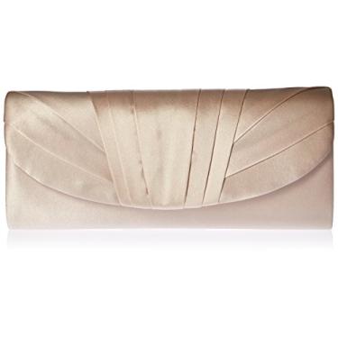 Imagem de Jessica McClintock Angel Satin Smoking Flap Evening Clutch, Champanhe, One Size