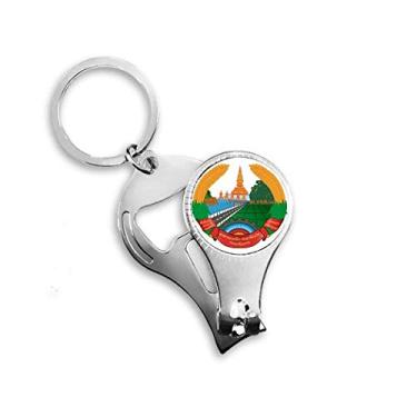 Imagem de Chaveiro abridor de garrafas com emblema nacional da Ásia do Laos abridor de garrafas