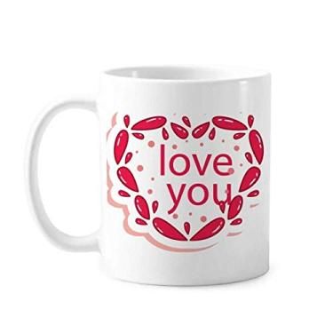 Imagem de Caneca de cerâmica para café e porcelana de cerâmica para o Dia dos Namorados coração rosa Love You