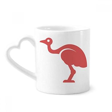 Imagem de Caneca com ilustração vermelha estilo retrô avestruz austrália caneca café cerâmica copo de coração de vidro