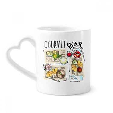Imagem de Caneca Gourmet Bar Bife Sopa Limonada Café Cerâmica Copos Copo de Coração de Vidro