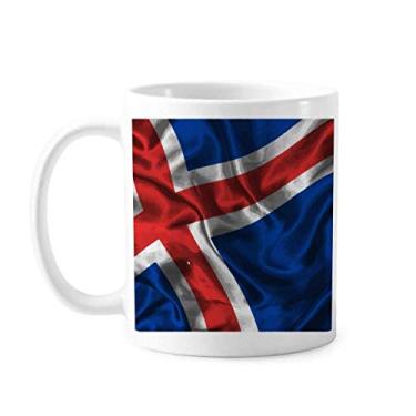 Imagem de Textura de seda Islândia abstrata padrão caneca cerâmica café porcelana xícara louça louça