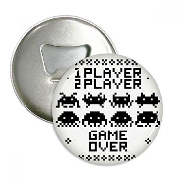 Imagem de Player Game Over Little Monster Pixel Abridor de garrafas com ímã de geladeira emblema multifuncional