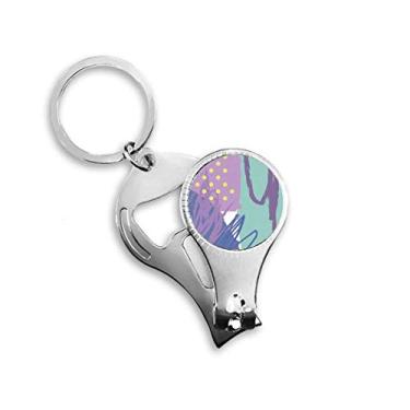 Imagem de Happy Abstract Plants Art Pattern Nail Nipper Ring Chaveiro Abridor de Garrafas Clipper