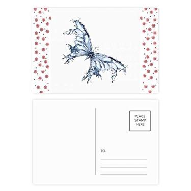 Imagem de Cartão postal de bênção de flores de Natal azul pipa borboleta