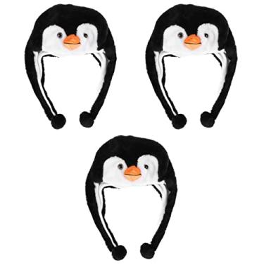 Imagem de 3 Pecas De Tamanho Único De Natal Gorro De Pinguim Acessório De De Pinguim Gorro Animal Bonés De Animais Chapéu De Festa Engraçado Gorro De Lã Filho Esqui