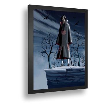 Quadro decorativo emoldurado Itachi Uchiha Akatsuki Naruto Anime para  quarto sala