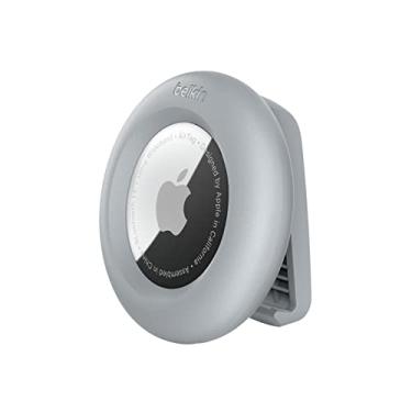 Imagem de Belkin Suporte seguro para Apple AirTag com clipe – Suporte para AirTag – Capa AirTag durável resistente a arranhões – Capa Apple Air Tag com clipe de mola – Prenda à mochila, roupas e bagagem – Cinza