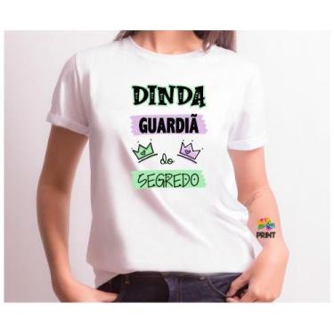 Imagem de Camiseta Adulto Dinda Guardiã Do Segredo Est. Coroas Verde Lilás - Chá