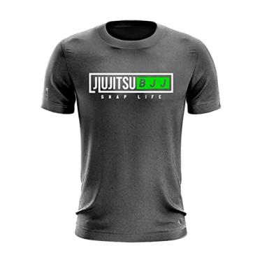 Imagem de Camiseta Jiu Jitsu Bjj Shap Life Arte Marcial Verde Cor:Chumbo;Tamanho:GG