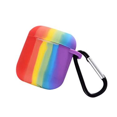 Imagem de Capinha Capa Colorida Listrada Silicone Apple Airpods