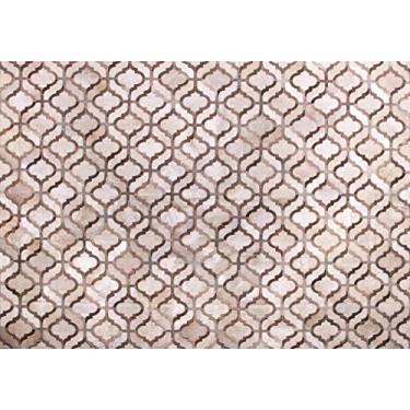 Imagem de Tapete em Couro, Desenho Geométrico, Tapecouro, Cinza Raro