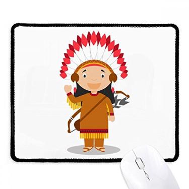 Imagem de Tapete de borracha para jogos Aboriginal Tribe USA com bordas costuradas
