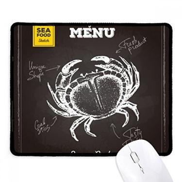 Imagem de Mousepad com estampa de caranguejo, organismo marinho, borda costurada, tapete de borracha para jogos