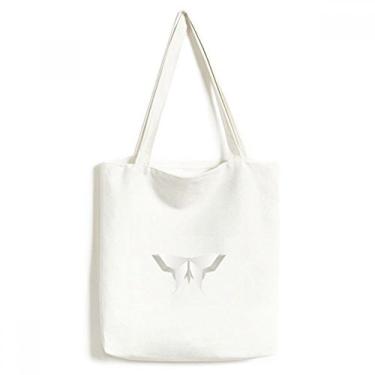 Imagem de Bolsa de lona com estampa abstrata de borboleta, origami branco, bolsa de compras, bolsa casual