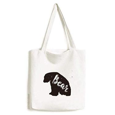 Imagem de Bolsa de lona com urso polar e animal branco bolsa de compras casual bolsa de compras