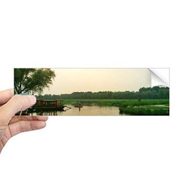 Imagem de DIYthinker Sunset Lake View Fotografia Retangular Bumper Adesivo Notebook Janela Decalque