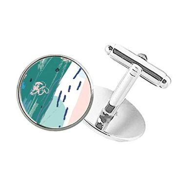 Imagem de DIYthinker Abotoaduras Rivers Abstract Plants Art Pattern com botão redondo