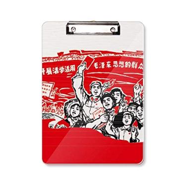 Imagem de Bandeira vermelha Mao Zedong Antologia Prancheta Pasta Bloco de Escrita Placa de Apoio A4