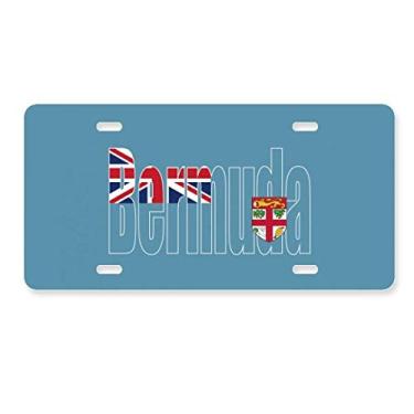 Imagem de DIYthinker Placa de licença com nome da bandeira do país de bermudas, etiqueta de aço inoxidável para automóvel
