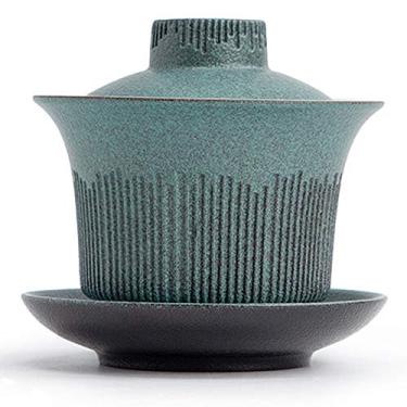 Imagem de Xícara de chá Gaiwan de cerâmica feita à mão 140 ml Traditions verde conjunto de chá Kungfu chinês