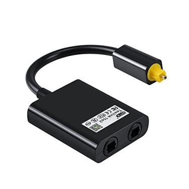Imagem de Zwbfu Divisor De Cabo Óptico Digital 1 Para 2 Adaptador De Áudio Divisor De Cabo Óptico Digital Adaptador De Fibra Óptica Adaptador De Áudio De Fibra Óptica Preto, Preto