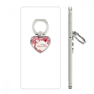 Imagem de Suporte de anel de telefone Happy Valentine's Day com corações vermelhos e suporte universal