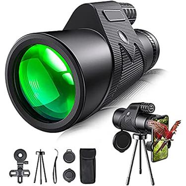 Imagem de Monóculos, telescópios 12X50 de alta potência de alta potência, monoculares à prova d'água, com suporte para smartphone e tripé, para observação de pássaros selvagens, camping, presentes para caminhadas