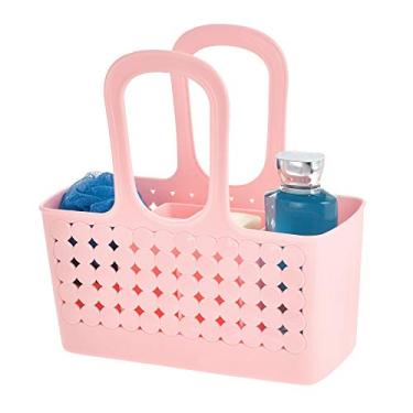 Imagem de iDesign Orbz Bolsa de Plástico para Chuveiro de Banheiro Pequena Dividida Colégio Dormitório para Xampu, Condicionador, Sabão, Cosméticos, Produtos de Beleza – Blush