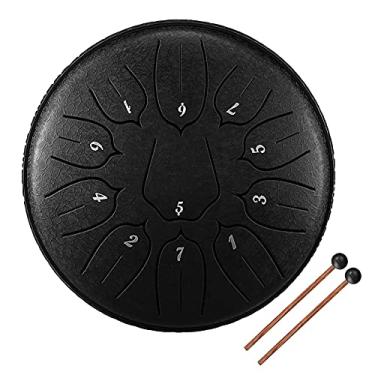 Imagem de Chusui Tambor de língua de aço de 11 tons de 6 polegadas D-Key Hand Pan Drums com baquetas instrumentos musicais de percussão