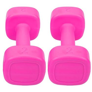Imagem de Haltere de 1,8 kg, halteres de fitness, multifuncional prático para academia escritório lazer (rosa vermelha)