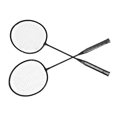 Imagem de Raquete de badminton com eixo, raquete de badminton preta para entretenimento