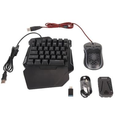 Imagem de Diydeg Combo de teclado e mouse RGB para jogos com uma mão para Master Pro para PS5 4 para Switch, conjunto de adaptador de mouse com fio e teclado com fio, conversor de jogos para celular