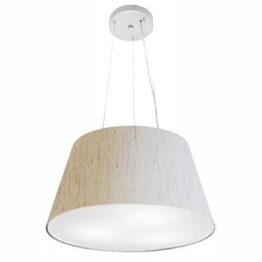 Imagem de Lustre Pendente Cone Cúpula Tecido 21/40x30 cm, Vivare Iluminação, Pendente4001 LLA, Linho Bege, Médio