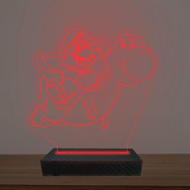 Imagem de Luminária Led 3d Mario Bros e Yoshi Abajur Luxo