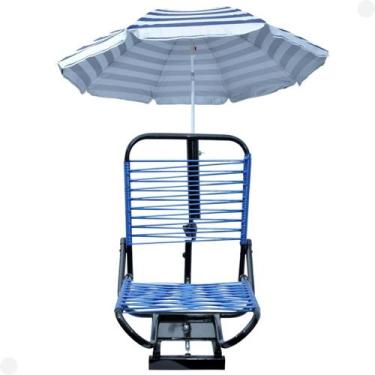 Imagem de Cadeira Para Barco Confort Com Suporte De Guarda Sol - Riomar Equipesc