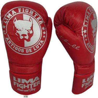 Imagem de LUVAS MUAY THAI PARA TREINOS DE SOCOS LIMA FIGHTER - 16 Cor:Vermelho;Tamanho:16