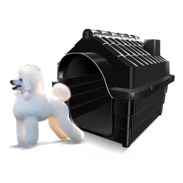 Imagem de Casinha de Plástico para Cachorro Mecpet, Tamanho N3, Cor Preta, Ideal para Filhotes