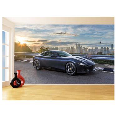 Imagem de Papel De Parede 3D Carro Ferrari Azul Escuro 3,5M Car138
