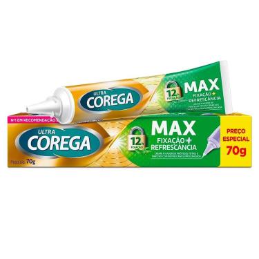 Imagem de Corega Ultra Creme Fixador de Dentadura Max Fixação e Refrescância 70g