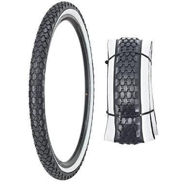 Imagem de Pneu de bicicleta de 24" 26" 24 x 2,125/26 x 2,125 polegadas pneu de bicicleta de substituição dobrável para bicicleta Beach Cruiser (borda branca)