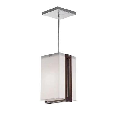 Imagem de Pendente Trilha 14X23, Formacril, Acrílico Branco/Madeira Imbuia