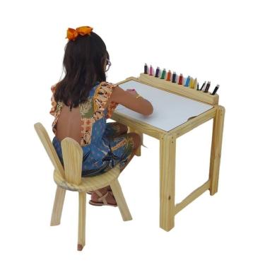 Imagem de Kit Mesa Sensorial Tampo + Bandejas + Cadeira Coelho Pinus
