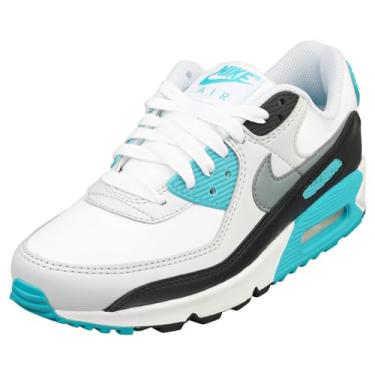 Imagem de Nike Tênis feminino Air Max 90 Branco/Cinza Lobo Photon Dust (FB8570 100), Branco, cinza, azul-petróleo, nebulosa, preto, 6
