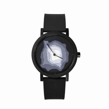 Imagem de Projects Watches Relógio de pulso masculino analógico 40 mm preto | Relógio Terra-Time preto quartzo japonês - resistente à água até 30 metros, Preto, Movimento de quartzo