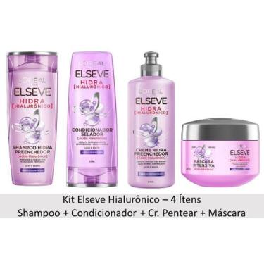 Imagem de Kit Elseve Hidra Hialuronico Shampoo + Condicionador + Cr. Pentear + M