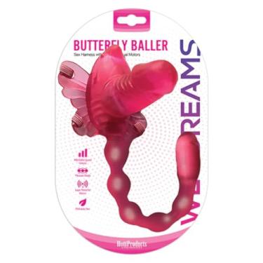 Imagem de Arnês sexual Wet Dreams Butterfly Baller com vibrador e motores duplos