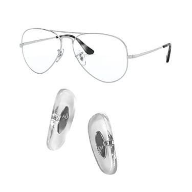Imagem de FOOUSA Substituição para protetores de nariz Ray Ban Aviator RB3025 3026 Kits de reparo de óculos de sol (2 transparentes)