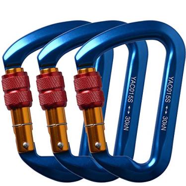 Imagem de ayamaya Mosquetão de escalada de 30 kn com trava de parafuso (azul)